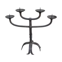 wrought iron candlestick with 4 lights.