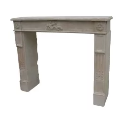 Louis XVI fireplace in carved stone. The stone used by