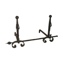 Pair of wrought iron andirons.