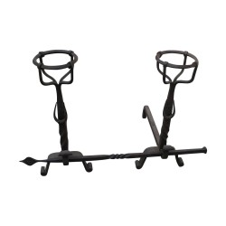 Pair of wrought iron andirons.