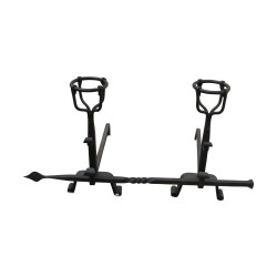 Pair of wrought iron andirons.