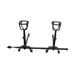 Pair of wrought iron andirons.