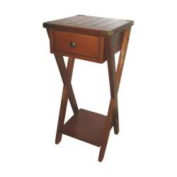 \"Pondichery\" stand in solid cherry wood with 1 drawer.