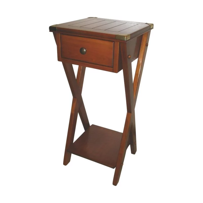 \"Pondichery\" stand in solid cherry wood with 1 drawer. - Moinat - End tables, Bouillotte tables, Bedside tables, Pedestal tables