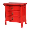 Bedside table with 3 drawers painted Ferrari red and interior drawers - Moinat - End tables, Bouillotte tables, Bedside tables, Pedestal tables