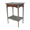 Bedside table in white painted wood and Toile de Jouy, with 1 drawer. - Moinat - End tables, Bouillotte tables, Bedside tables, Pedestal tables