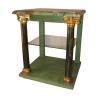 green painted bedside table with faux marble top, ionic columns... - Moinat - End tables, Bouillotte tables, Bedside tables, Pedestal tables