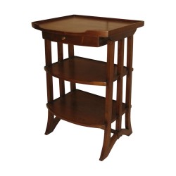 “Batignole” trolley in walnut color, with 1 drawer and 2 …