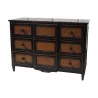Chest of drawers in oak with black lacquered finish and patina … - Moinat - Chests of drawers, Commodes, Chifonnier, Chest of 7 drawers