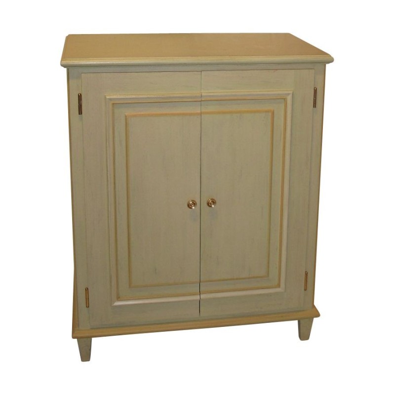 Meuble TV, avec 2 portes et 2 rayons peint vert. - Moinat - Bahuts, Bars, Buffets, Coffres, Enfilades Meuble TV, avec 2 portes et 2 rayons peint vert. - Moinat - Bahuts, Bars, Buffets, Coffres, Enfilades