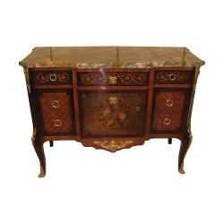 Chest of drawers in transition style \"Music Attributes\" marquetry