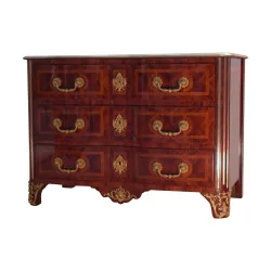 crossbow chest of drawers inlaid in kingwood with 3 drawers,