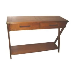 “Pondichery” console in solid cherry with 2 drawers.