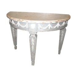 Louis XIV half-moon console in blue patinated wood.
