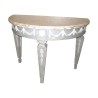 Louis XIV half-moon console in blue patinated wood. - Moinat - Consoles, Side tables, Sofa tables