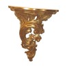 Petite console murale en bois sculpté et doré. - Moinat - Décoration murale, Console à suspendre