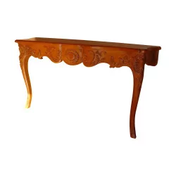 Regency console in carved oak with crowbars.