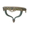 Petite console murale en bois peint en vert et doré. - Moinat - Décoration murale, Console à suspendre