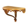 Petite console murale en bois peint en vert et doré. - Moinat - Décoration murale, Console à suspendre