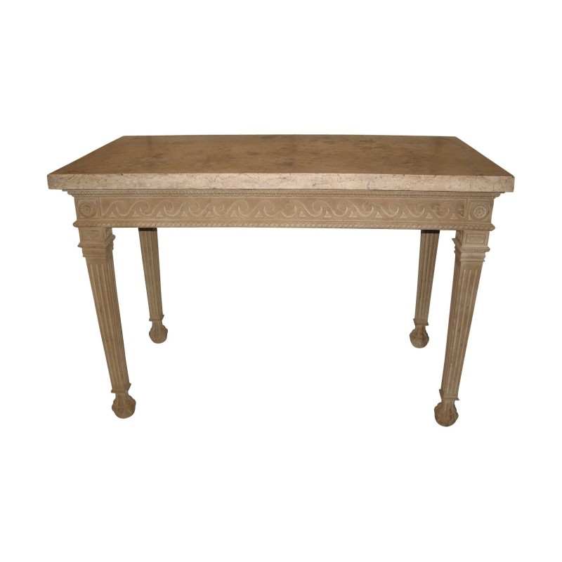 George II console in carved and gray painted wood, with … - Moinat - VE2022/1