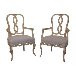 Paar bemalte Chippendale-Sessel.