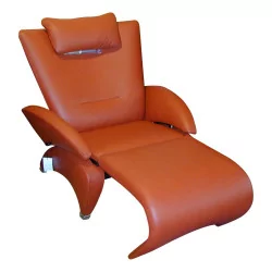 Удобное кресло из бордовой кожи из коллекции DE