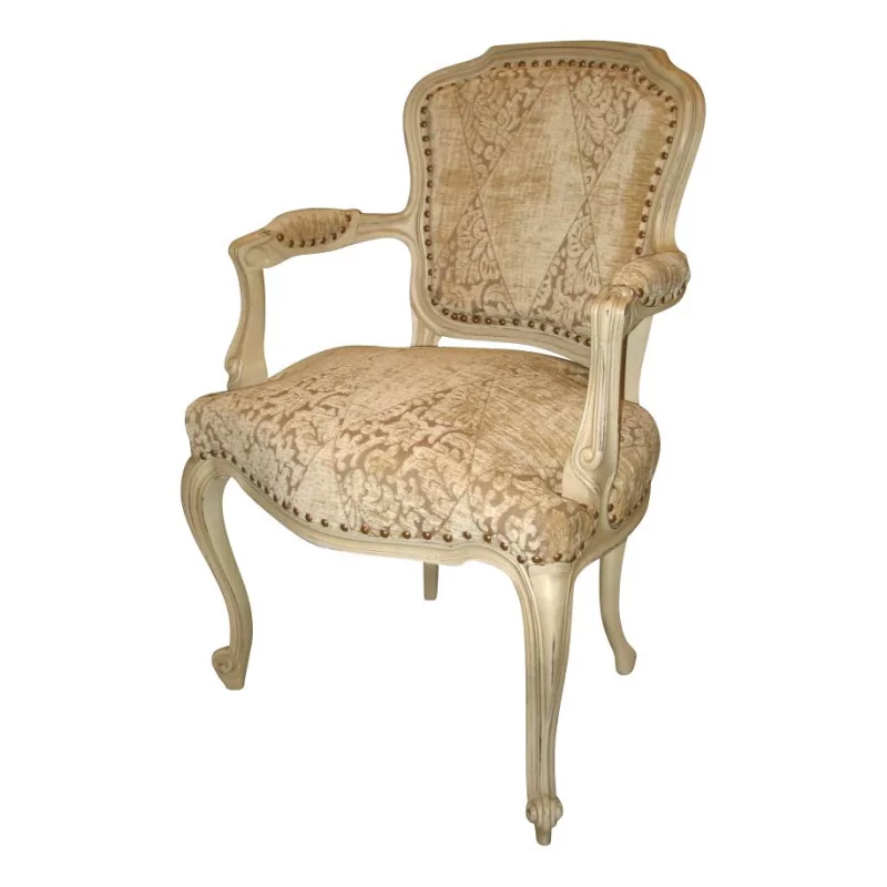 Louis XV cabriolet in painted wood, covered with velvet. - Moinat - Armchairs