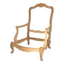 Carcass of Louis XV armchair in carved walnut.