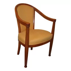 Art Deco 扶手椅，桃花心木色调山毛榉木，软垫座椅……