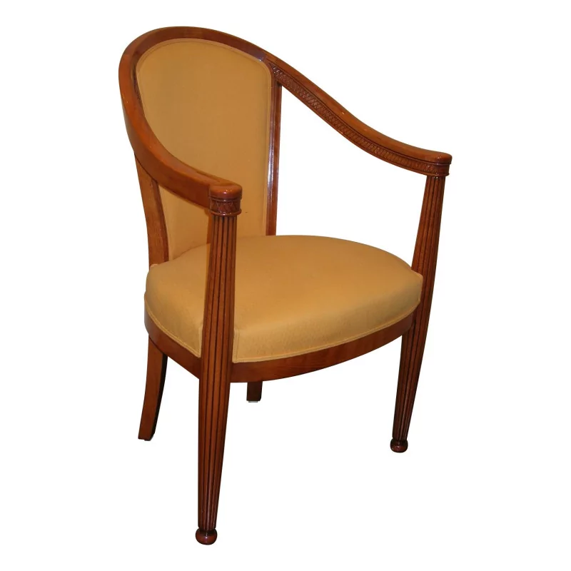 Art Deco 扶手椅，桃花心木色调山毛榉木，软垫座椅…… - Moinat - 扶手椅