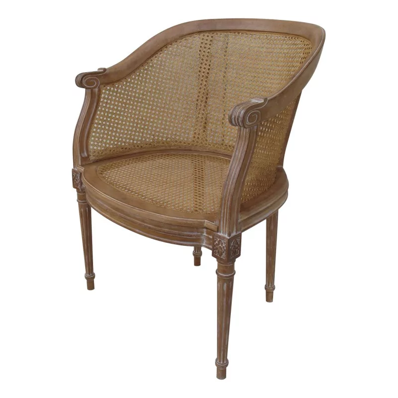 Marquise Louis XVI caned, in patinated beech. - Moinat - Armchairs