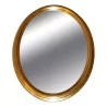 ovaler Spiegel aus vergoldetem Holz mit vertikaler Befestigung und … - Moinat - Spiegel