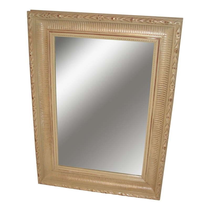 Cream-colored fluted mirror. - Moinat - Mirrors