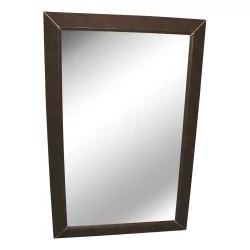 Mirror in smooth brown leather.