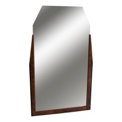 Art Deco mirror in burl and black lacquer.