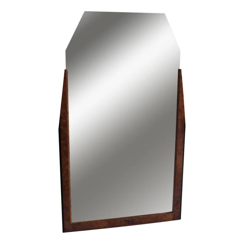 Art-Deco-Spiegel mit Lupe und schwarzem Lack. - Moinat - Spiegel