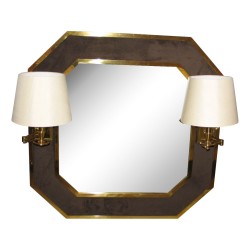 Miroir appliques “Passementerie” garni de tissu avec 2 …