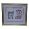Decor engraving - bed curtains \"Large Bedsand Curtans\". - Moinat - Prints, Reproductions
