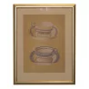 “Teacups” color engraving. - Moinat - Prints, Reproductions