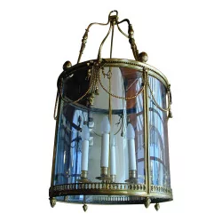 个具有 4 盏灯的路易十六纪念青铜灯笼，