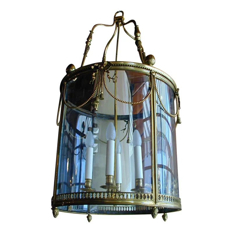 монументальный бронзовый фонарь Людовика XVI с 4 лампами, - Moinat - Люстры, Плафоны