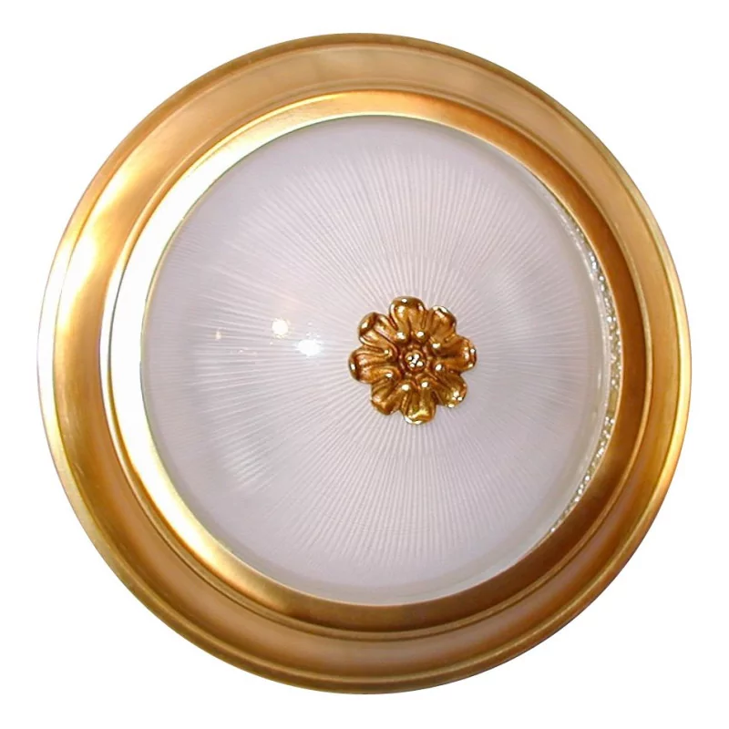 large old gold ceiling lamp without pattern. - Moinat - Chandeliers, Ceiling lamps