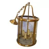 个带 4 盏灯的圆形古董古铜色灯笼。 - Moinat - 吊灯, 吸顶灯
