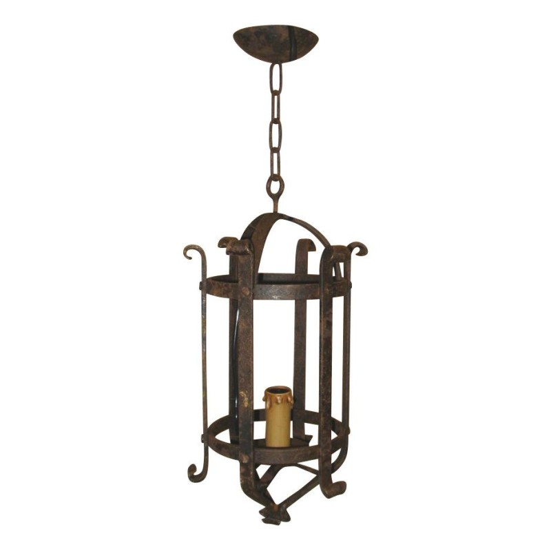 round wrought iron lantern. - Moinat - Chandeliers, Ceiling lamps round wrought iron lantern. - Moinat - Chandeliers, Ceiling lamps