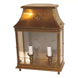 Brass 2-light wall lantern.
