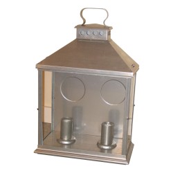 2-light zinc wall lantern.