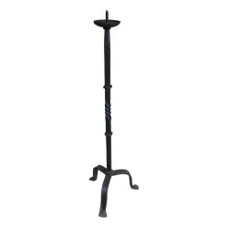wrought iron candlestick with 1 light.