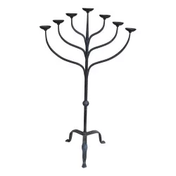 wrought iron chandelier with 7 lights.