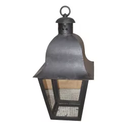 Square wrought iron lantern with 1 light.