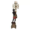 polychrome “Nubian” torchiere, with 6-light torches. - Moinat - Standing lamps